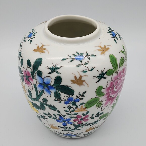 VTG Andrea by Sadek Made in Japan Vase Jardiniere Flower Gold Accents 5.5" Tall - Picture 9 of 12